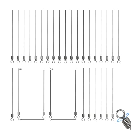 Mdikawe ルアー製作用ワイヤーループ,100個 ループワイヤー付き スピナーシャフト - ブラックバス釣り 淡水 アウトドア キャンプ 水辺用 釣り具